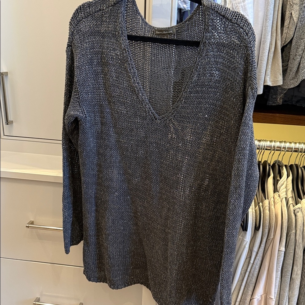 Tommy Bahama lady sweater, size L charcoal